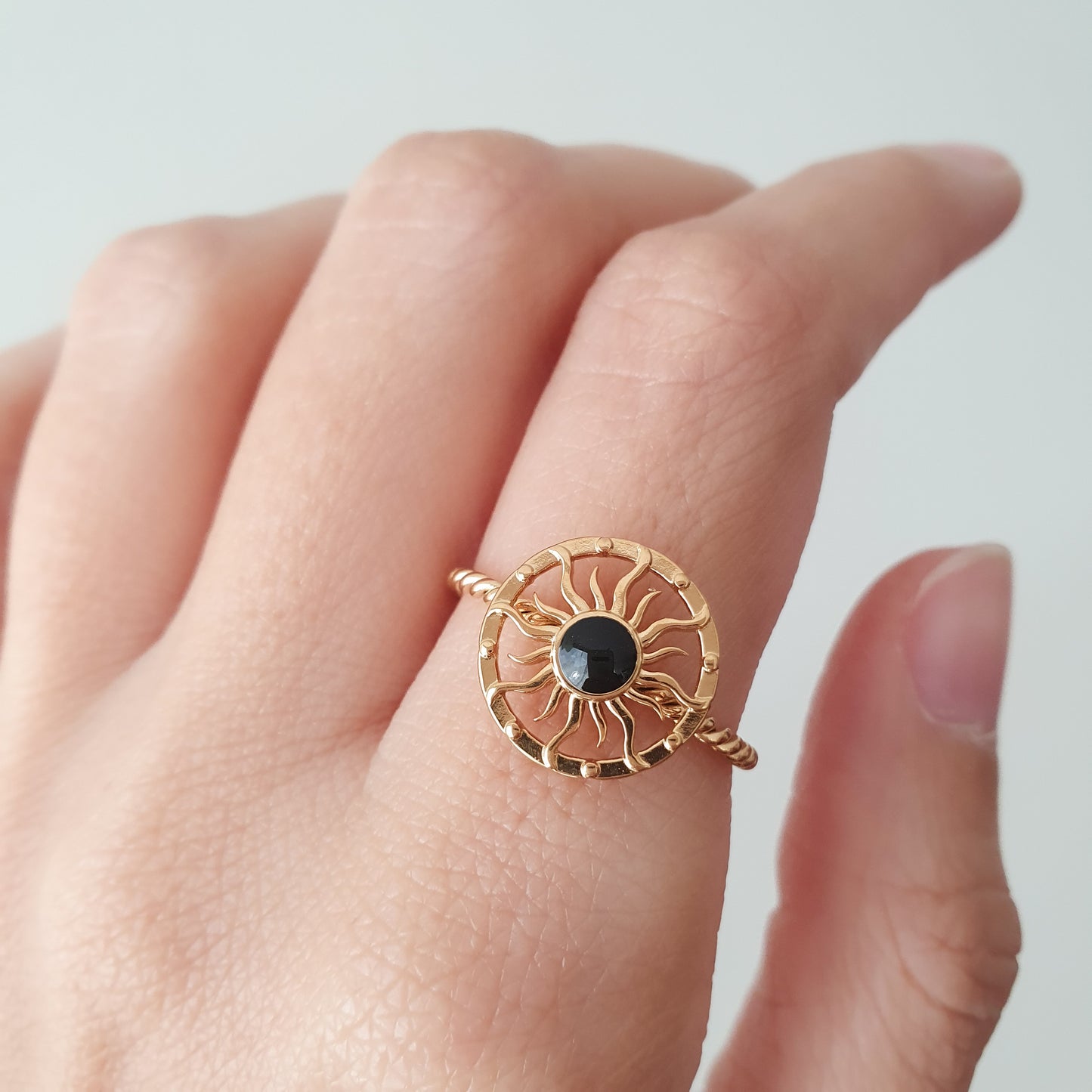Anillo Sol (negro) ajustable
