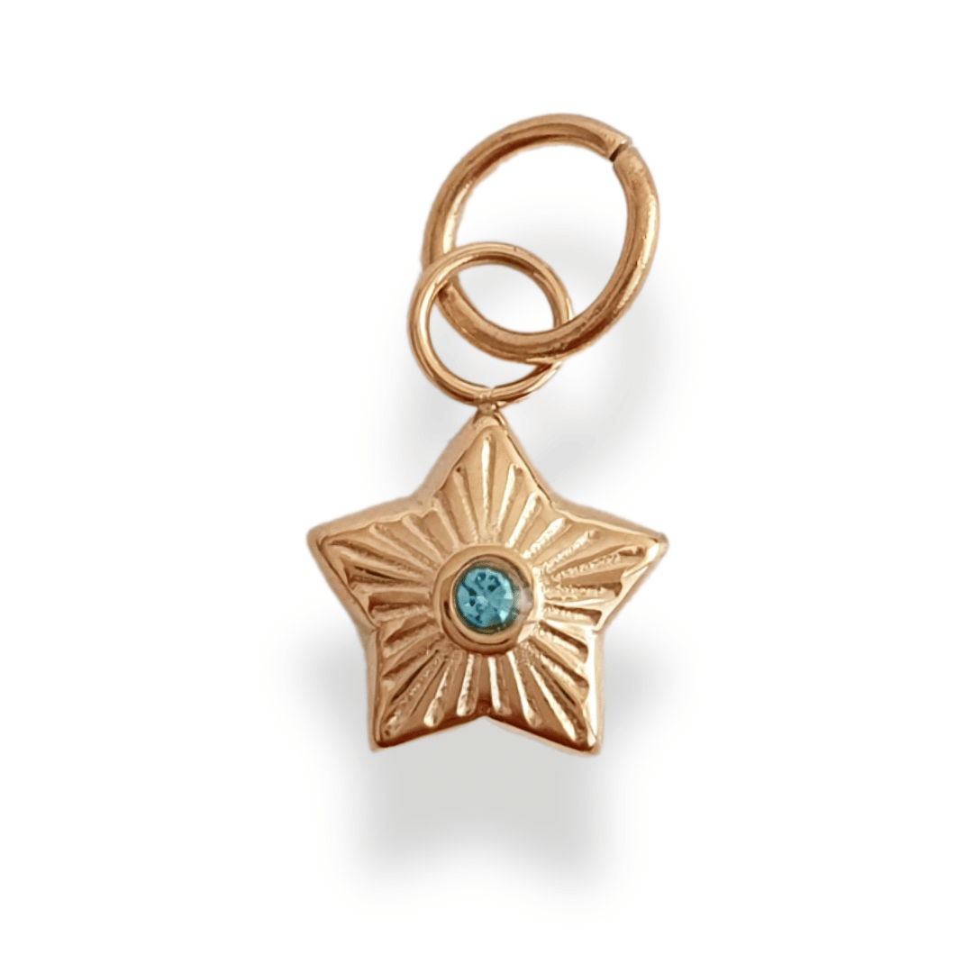 Charm Estrella con brillo azul
