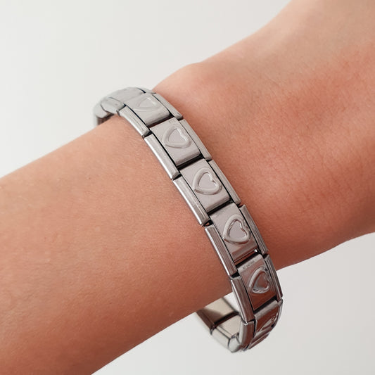 Pulsera Corazones (plateada)