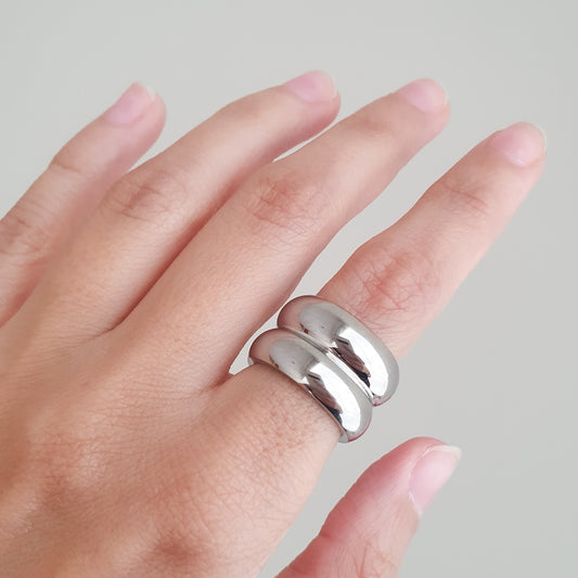 Anillo Doble (plateado) talla 8