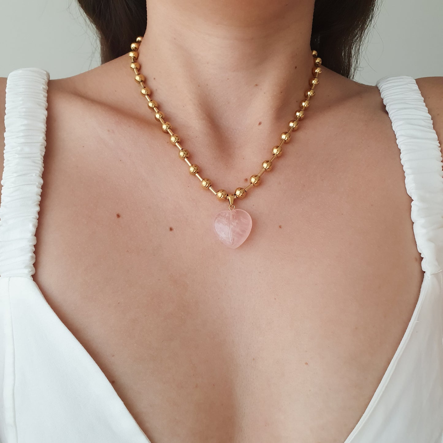 Collar Corazón de Cristal (rosa)