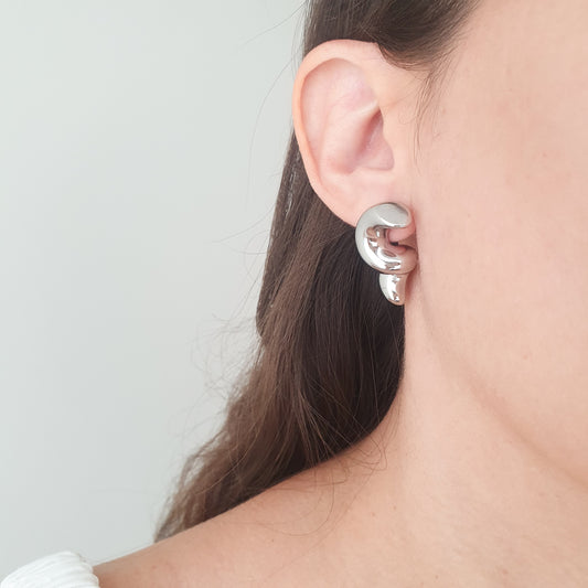 Aretes Twist (plateados)