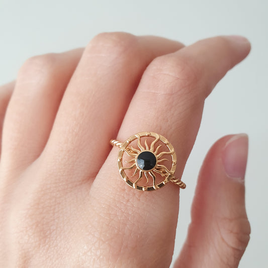Anillo Sol (negro) ajustable