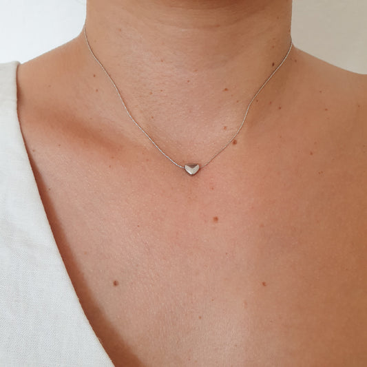 Collar 1 corazón (plateado)