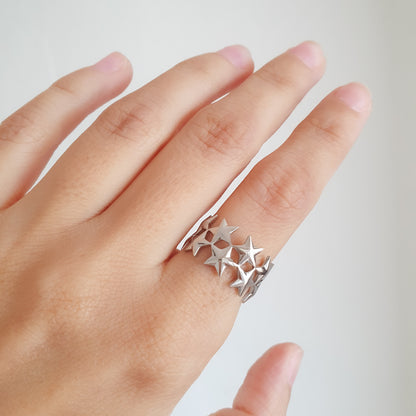 Anillo estrellas (plateado)