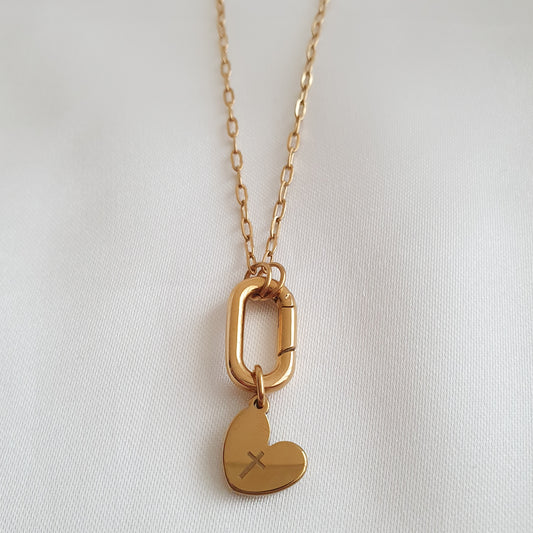 Charm Corazón con cruz
