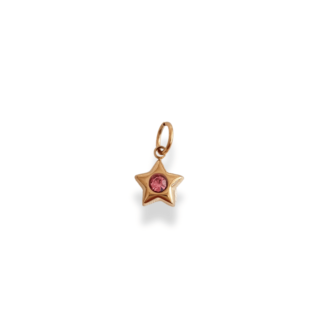 Charm Estrella con brillo rosa