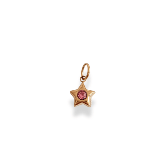 Charm Estrella con brillo rosa