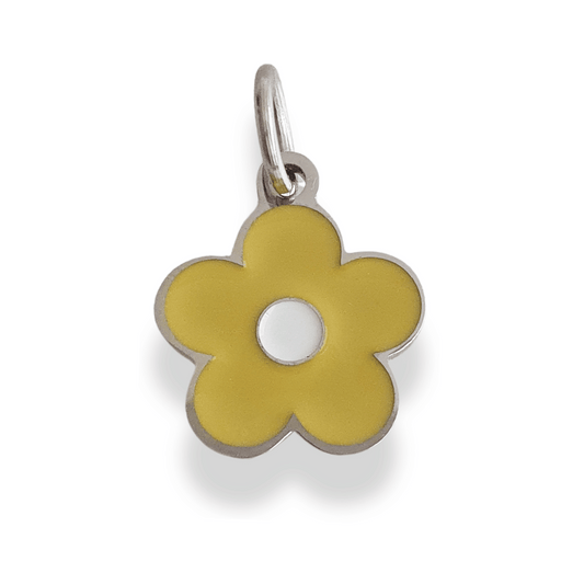 Charm Flor amarilla (plateado)