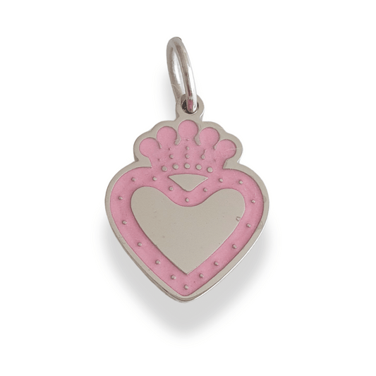 Charm Pink Love (plateado)