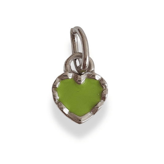 Charm Corazón verde (plateado)