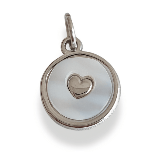 Charm Corazón fondo blanco (plateado)