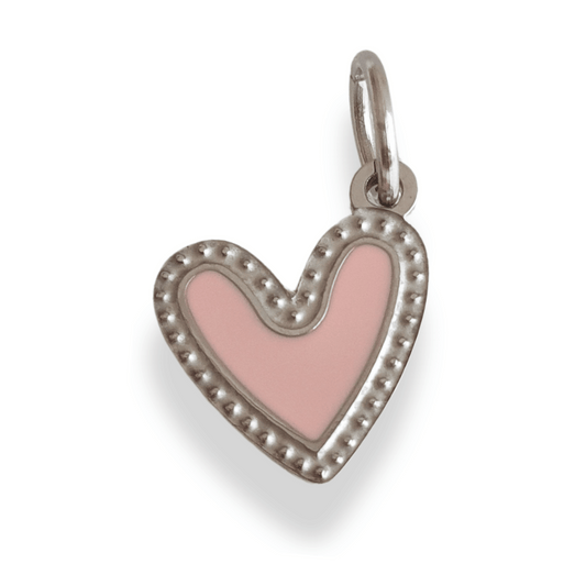Charm Corazón rosa (plateado)