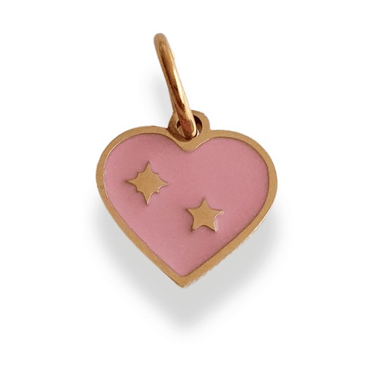 Charm Corazón con Destello y Estrella
