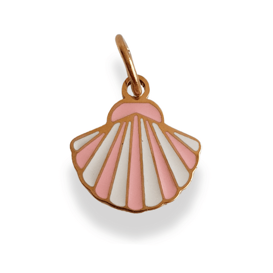 Charm Concha blanco con rosa