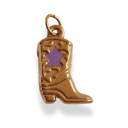 Charm Bota con estrella morada