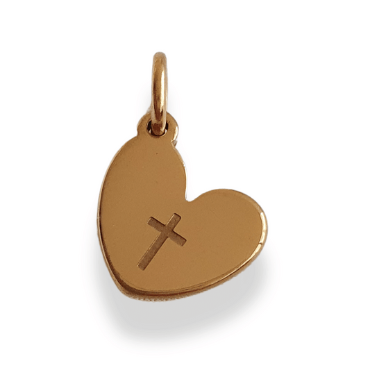 Charm Corazón con cruz